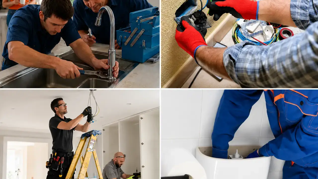 Plumbing, electrical and home maintenance technicians working in Porto